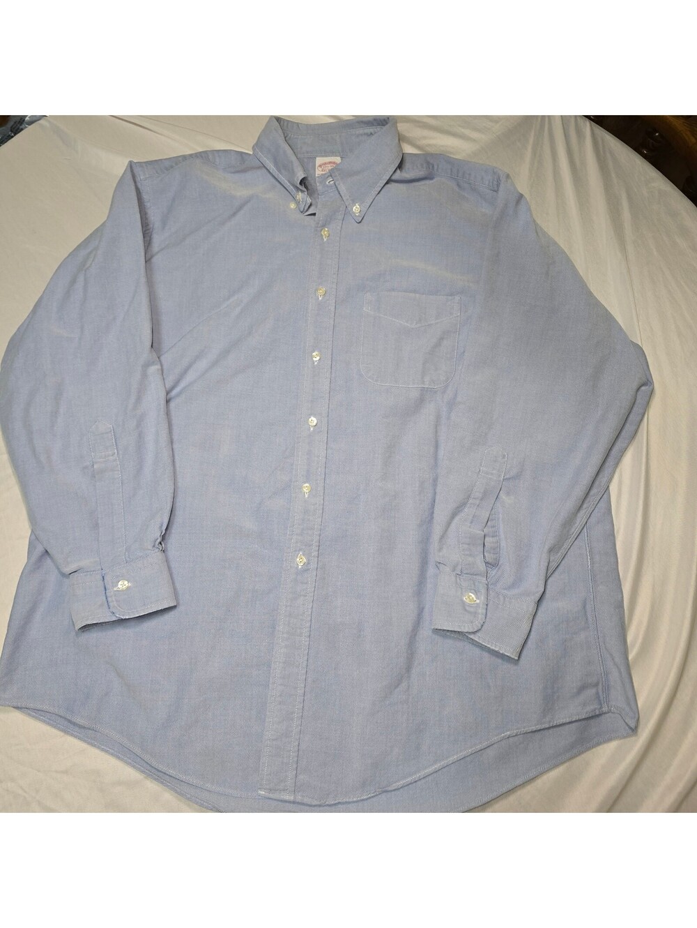 Vintage Brooks Brothers Made in USA Blue OCBD Shirt Traditional Fit 17.5 33